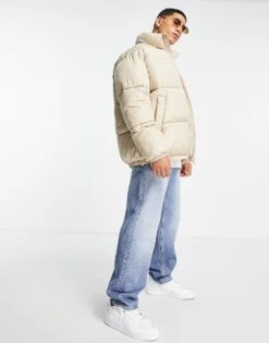 Topman Puffer Jacket In Stone For Men -Daily Wardrobe Shop 200231029 4