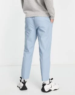 Topman Tapered Trousers With Elasticated Waist In Blue For Men Light Blue -Daily Wardrobe Shop 200988688 3