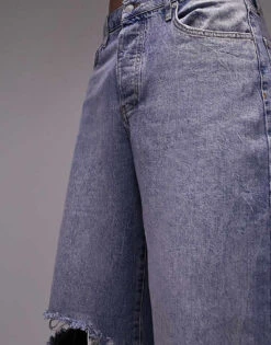 Topman Baggy Ripped Jeans In Mid Wash Blue For Men -Daily Wardrobe Shop 201437621 3