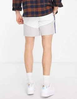 Topman Panelled Sports Shorts In White And Purple For Men -Daily Wardrobe Shop 201859253 3