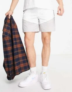 Topman Panelled Sports Shorts In White And Purple For Men -Daily Wardrobe Shop 201859253 4