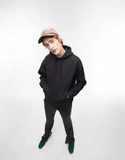 Topman Heavyweight Oversized Hoodie In Black For Men -Daily Wardrobe Shop 202111948 4