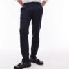 Topman Stretch Slim Textured Suit Trousers In Navy For Men