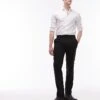 Topman Stretch Slim Textured Suit Trousers In Black For Men -Daily Wardrobe Shop 202300197 1 black