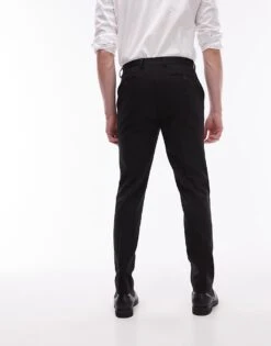 Topman Stretch Slim Textured Suit Trousers In Black For Men -Daily Wardrobe Shop 202300197 5