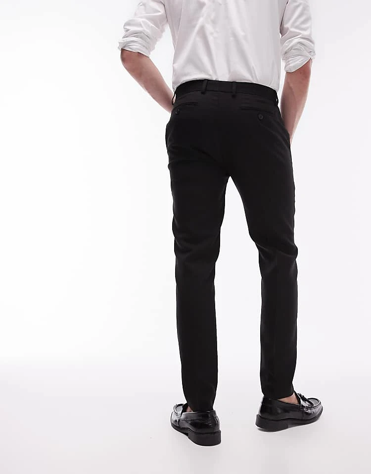 Topman Skinny Textured Suit Trousers In Black For Men 4 Topman Skinny Textured Suit Trousers In Black For Men - Image 2