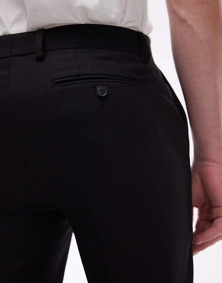 Topman Skinny Textured Suit Trousers In Black For Men 6 Topman Skinny Textured Suit Trousers In Black For Men - Image 4
