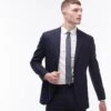 Topman Skinny Textured Suit Jacket In Navy For Men -Daily Wardrobe Shop 203868688 1 navy