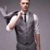Topman Textured Suit Waistcoat In Grey For Men -Daily Wardrobe Shop 203868716 1 grey