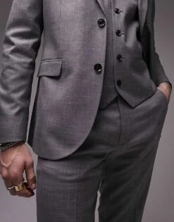 Topman Stretch Skinny Trousers In Grey For Men -Daily Wardrobe Shop 203882308 5