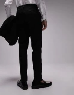 Topman Slim Tuxedo Suit Trouser In Black For Men -Daily Wardrobe Shop 204418129 4