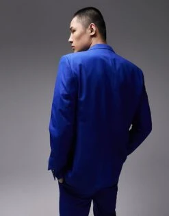 Topman Premium Slim Suit Jacket In Blue For Men -Daily Wardrobe Shop 204656125 3