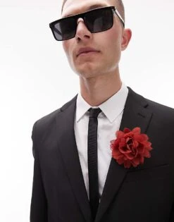 Topman Premium Wool Stretch Slim Jacket In Black For Men -Daily Wardrobe Shop 204661291 3