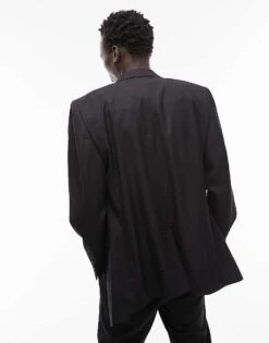 Topman Slim Warm Handle Wrap Suit Jacket In Black For Men -Daily Wardrobe Shop 204818752 3