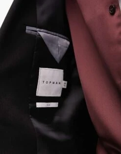 Topman Slim Warm Handle Wrap Suit Jacket In Black For Men -Daily Wardrobe Shop 204818752 5