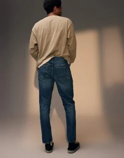 Topman Rigid Taper Jeans In Mid Wash Blue For Men -Daily Wardrobe Shop 204960373 3