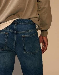 Topman Rigid Taper Jeans In Mid Wash Blue For Men -Daily Wardrobe Shop 204960373 5