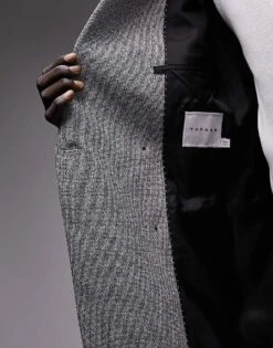 Topman Blazer Modern Fit In Black And White For Men -Daily Wardrobe Shop 205186428 3