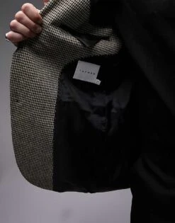 Topman Wool Mix Slim Blazer In Brown For Men -Daily Wardrobe Shop 205186438 5