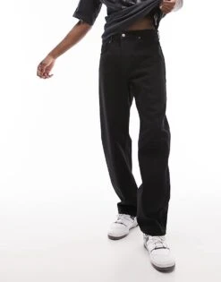 Topman Rigid Loose Jeans In Black For Men -Daily Wardrobe Shop 205243292 1 black 1