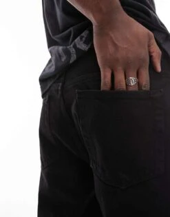 Topman Rigid Loose Jeans In Black For Men -Daily Wardrobe Shop 205243292 4