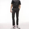 Topman Skinny Smart Trousers With Elasticated Waistband In Charcoal For Men -Daily Wardrobe Shop 205376600 1 charcoal