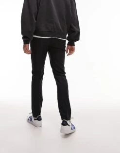 Topman Skinny Smart Trousers With Elasticated Waistband In Navy For Men -Daily Wardrobe Shop 205376602 3