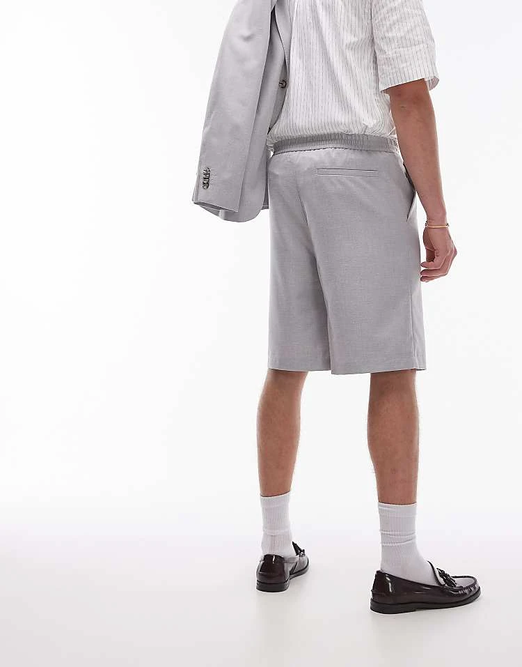 Topman Linen Blend Short In Grey For Men Light Grey 5 Topman Linen Blend Short In Grey For Men Light Grey - Image 3