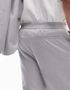 Topman Linen Blend Short In Grey For Men Light Grey 11 Topman Linen Blend Short In Grey For Men Light Grey -Daily Wardrobe Shop 205400366 4