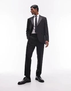 Topman Slim Tuxedo Suit In Black -Daily Wardrobe Shop 205494500 1 black 1