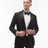 Topman Skinny Tux Suit Jacket In Black For Men