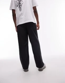 Topman Extra Wide Trousers In Black For Men -Daily Wardrobe Shop 205521651 4