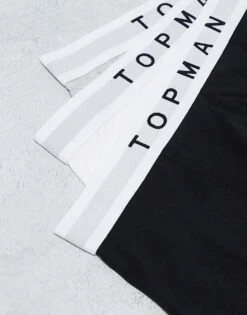 Topman 3 Pack Trunks In Black, White And Grey Marl With White Waistbands For Men Multi -Daily Wardrobe Shop 205580432 3