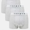Topman 3 Pack Trunks In Grey Marl With White Waistbands For Men Multi -Daily Wardrobe Shop 205580456 1 multi