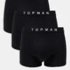 Topman 3 Pack Trunks In Black With Black Waistbands For Men Multi -Daily Wardrobe Shop 205580463 1 multi
