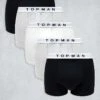 Topman 5 Pack Trunks In Black, Grey Marl And White With White Waistbands For Men Multi -Daily Wardrobe Shop 205580485 1 multi