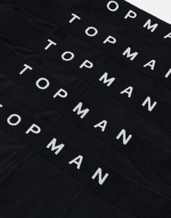 Topman 5 Pack Trunks In Black With Black Waistbands For Men Multi -Daily Wardrobe Shop 205580513 3