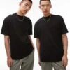 Topman 2 Pack Oversized Fit T-shirt In Black For Men