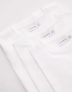 Topman 3 Pack Regular T-shirt In White For Men