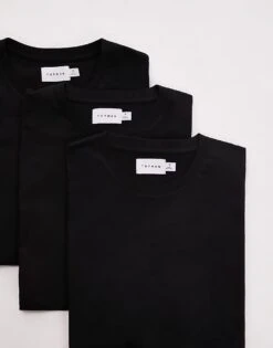 Topman 3 Pack Regular T-shirt In Black For Men -Daily Wardrobe Shop 205619060 1 black 1