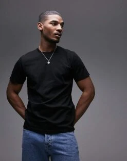 Topman Regular Fit T-shirt In Black For Men