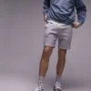 Topman Classic Fit Jersey Short With Raw Hem In Grey Marl For Men