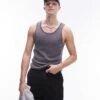 Topman Rib Vest In Washed Black For Men -Daily Wardrobe Shop 205666099 1 black