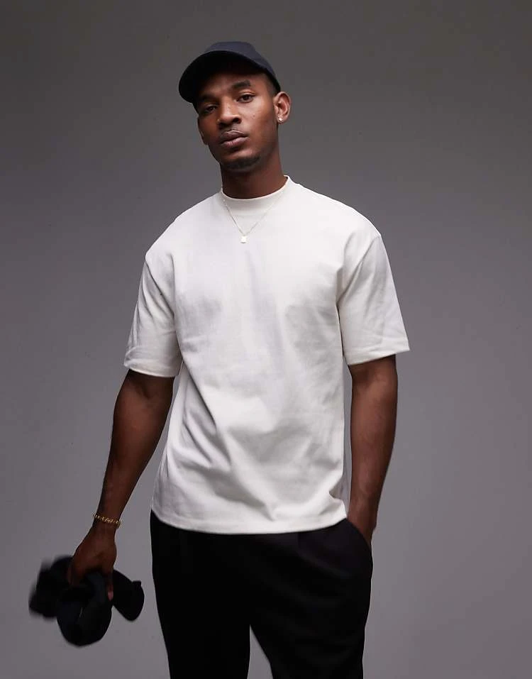 Topman Oversized Fit T-shirt In Ecru For Men 7 Topman Oversized Fit T-shirt In Ecru For Men - Image 5