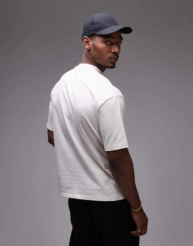 Topman Oversized Fit T-shirt In Ecru For Men 5 Topman Oversized Fit T-shirt In Ecru For Men - Image 3