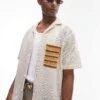 Topman Short Sleeve Crochet Pocket Shirt In Stone For Men Multi -Daily Wardrobe Shop 205680451 1 multi