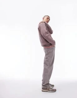 Topman Cotton Twill Loose Trousers In Stone For Men -Daily Wardrobe Shop 205680501 5