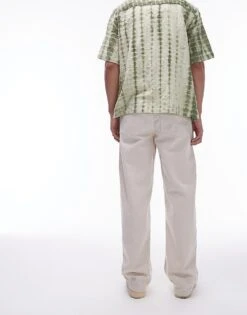 Topman Cotton Twill Extra Wide Trousers In Ecru For Men -Daily Wardrobe Shop 205680565 3