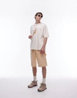 Topman Carpenter Shorts In Yellow For Men -Daily Wardrobe Shop 205682390 6