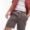 Topman Textured Shorts In Brown For Men -Daily Wardrobe Shop 205682444 1 brown